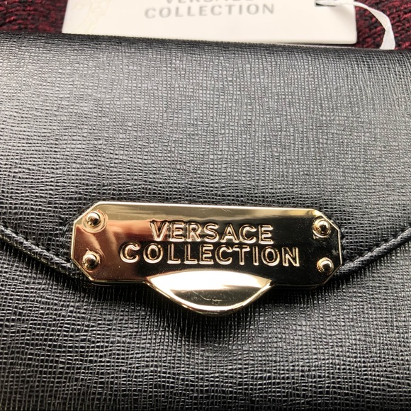 BNWT auth Versace Collection black leather wallet - Picture 2 of 8